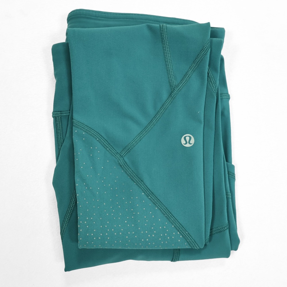 LULULEMON Women's 6 Deep Cove Tight Stuff II Scalloped Hem Reflective Leggings